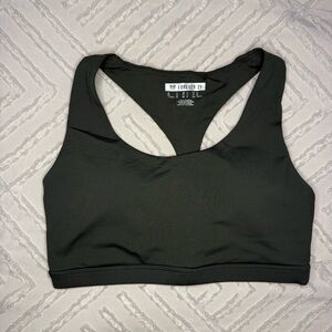 Forever21 Olive Green Sports Bra Strappy Back | M
